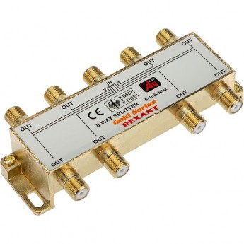 Делитель REXANT ТВ х 8 + 9шт. F BOX 5-1000МГц GOLD Делитель REXANT ТВ х 8 + 9шт. F BOX 5-1000МГц GOLD