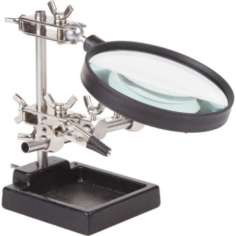 Держатель REXANT «ТРЕТЬЯ РУКА», 2 зажима, чугун, лупа 90 мм Держатель REXANT «ТРЕТЬЯ РУКА», 2 зажима, чугун, лупа 90 мм