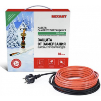 Кабель греющий REXANT саморегулирующийся 10HTM2-CT, в трубу, 8 м/80 Вт Кабель греющий REXANT саморегулирующийся 10HTM2-CT, в трубу, 8 м/80 Вт