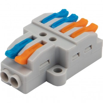 Клемма REXANT СМК 2х2 проходная разветвительная 2 полюса, с монтажной площадкой (1 ввод, 2 вывода на полюс), (5 шт./уп.) Клемма REXANT СМК 2х2 проходная разветвительная 2 полюса, с монтажной площадкой (1 ввод, 2 вывода на полюс), (5 шт./уп.)