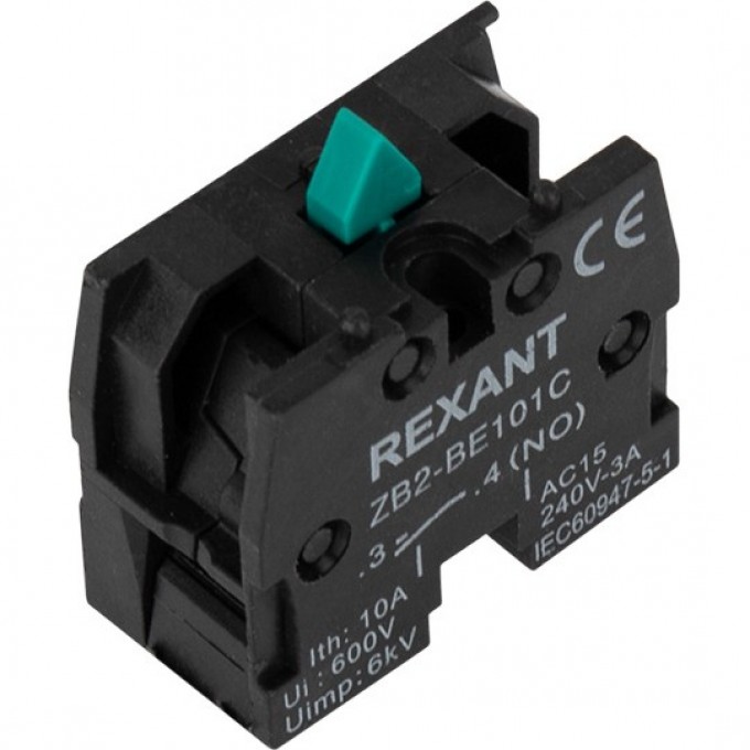 Контакт REXANT XB-2 NC дополнительный зеленый 36-9001 Контакт REXANT XB-2 NC дополнительный зеленый 36-9001