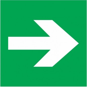 Наклейка эвакуационный знак REXANT НАПРАВЛЯЮЩАЯ СТРЕЛКА 100*100 мм