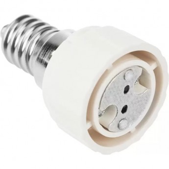 Переходник цокольный REXANT E14-GU5.3 белый Переходник цокольный REXANT E14-GU5.3 белый