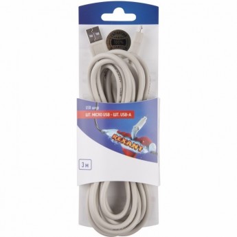 Шнур REXANT штекер micro USB - штекер USB-A 3m Шнур REXANT штекер micro USB - штекер USB-A 3m