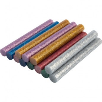 Стержни клеевые REXANT Ø11 мм, 100 мм, цветные с блестками (12 шт/уп), блистер