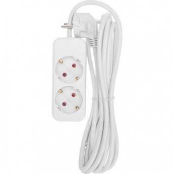 Удлинитель REXANT STANDARD 2 гнезда, 3м, 3х1,0мм², с/з, белый