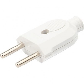 Вилка прямая REXANT 10А без з/к плоская белая Вилка прямая REXANT 10А без з/к плоская белая