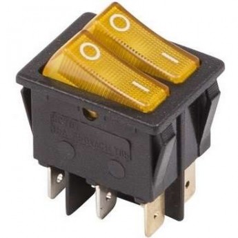 Выключатель клавишный REXANT 250V 15А синий с подсветкой двойной Выключатель клавишный REXANT 250V 15А синий с подсветкой двойной